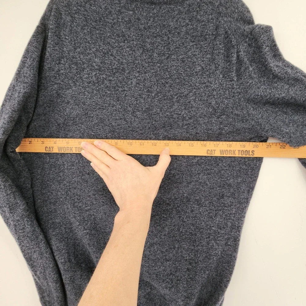 J.Crew VNeck Sweater sz MT Tall Men Blue Heather Cotton Cashmere Preppy Normcore